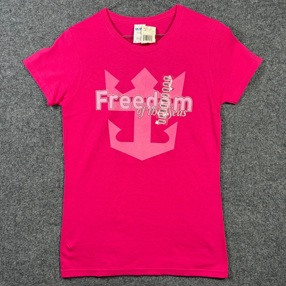Freedom of the Seas Royal Caribbean T-Shirt Women Small Pink Bling Tee
